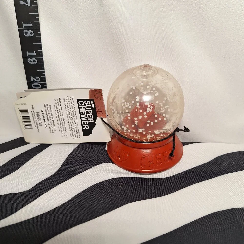 NWT Bark Super Chewer Snoopy's Snow Globe Dog Toy M